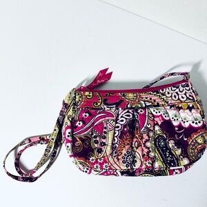 Vera Bradley Multicolor Pink Floral Little Hipster Bag Crossbody Purse VGC